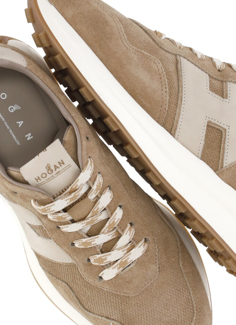 Hogan Brown Suede Low-Top Sneakers