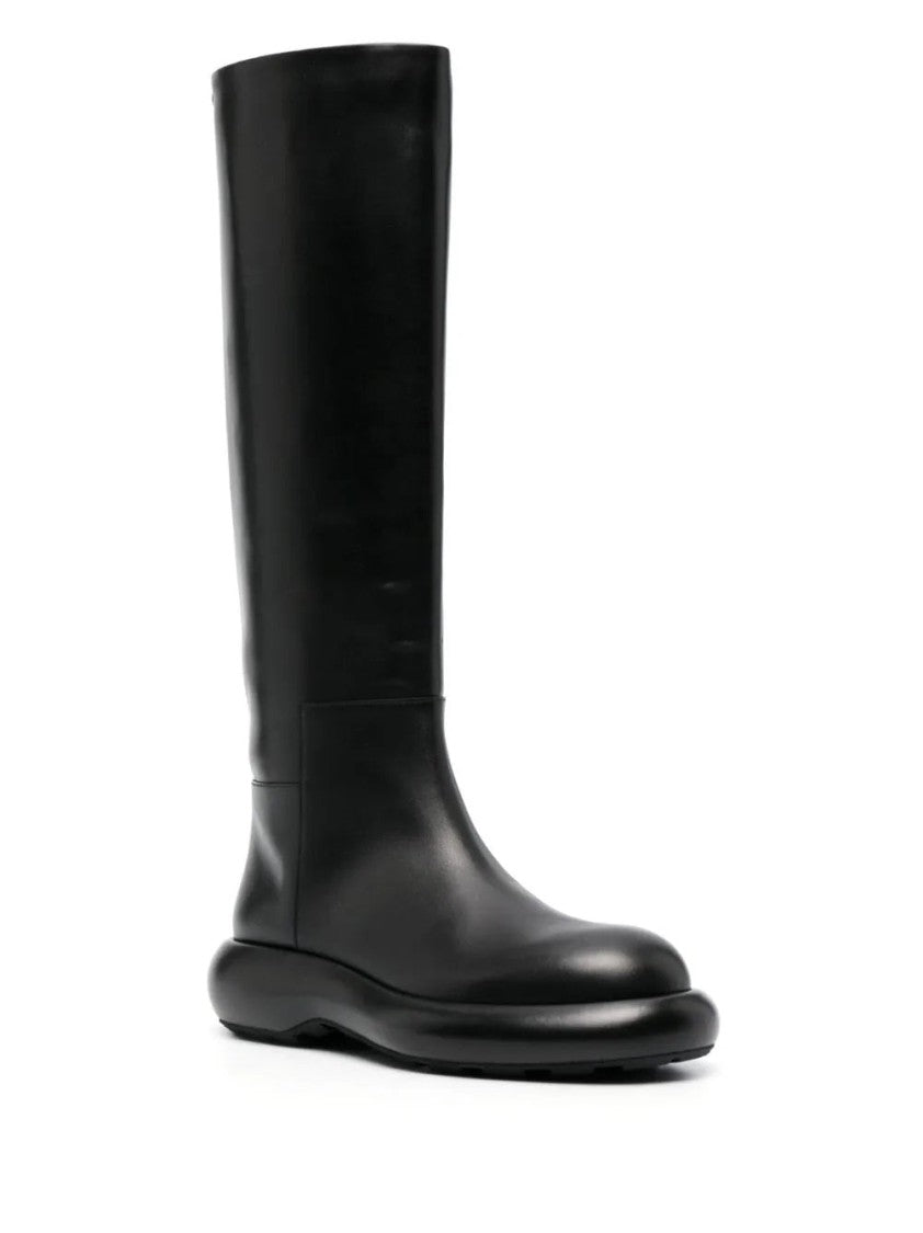 Jil Sander Long Black Boots With Smooth Leather Finish