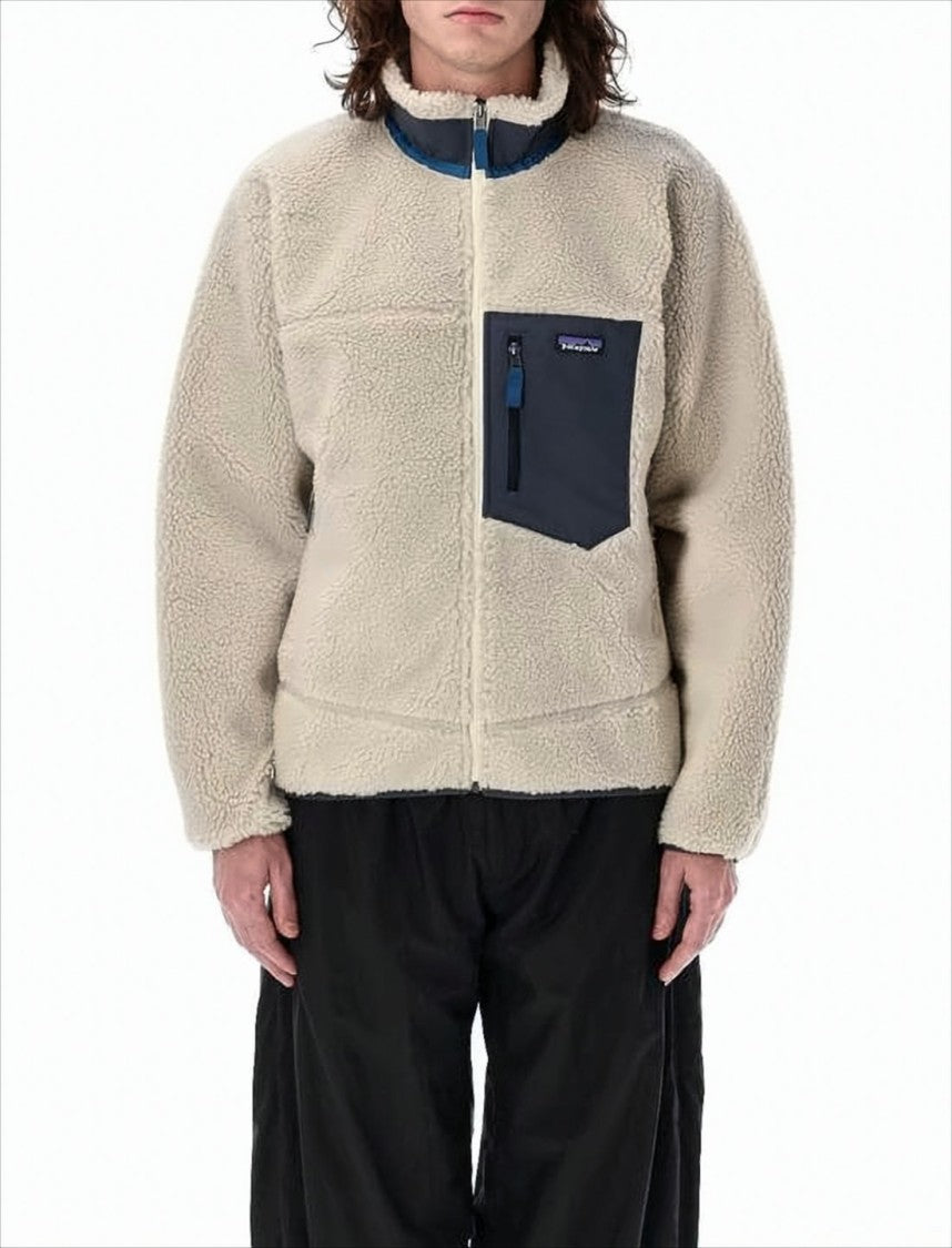 Patagonia Textured Fleece Jacket With Zippered Pockets