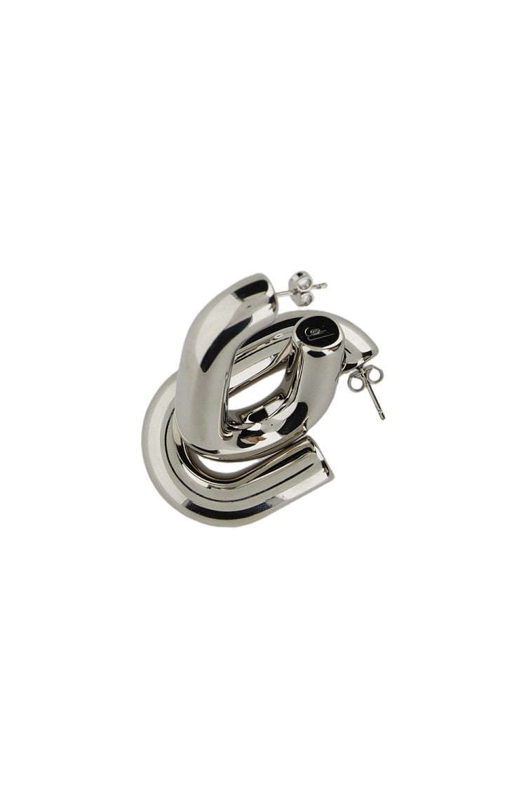 Rabanne Xl Sculptural Brass Hoops With Polished Finish