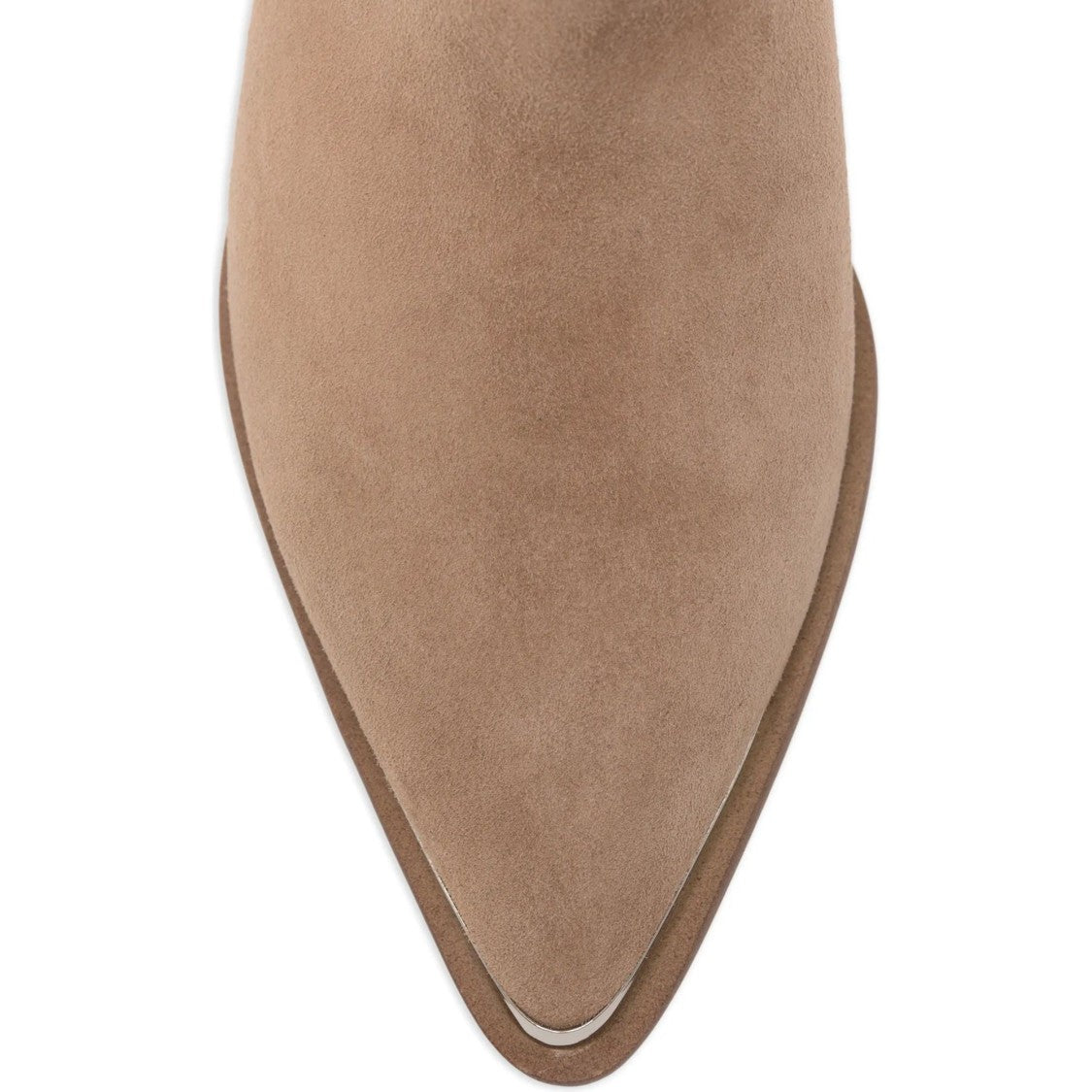 Adrianna Feretti Brown Metallic Accents Stacked Heel Suede Boots