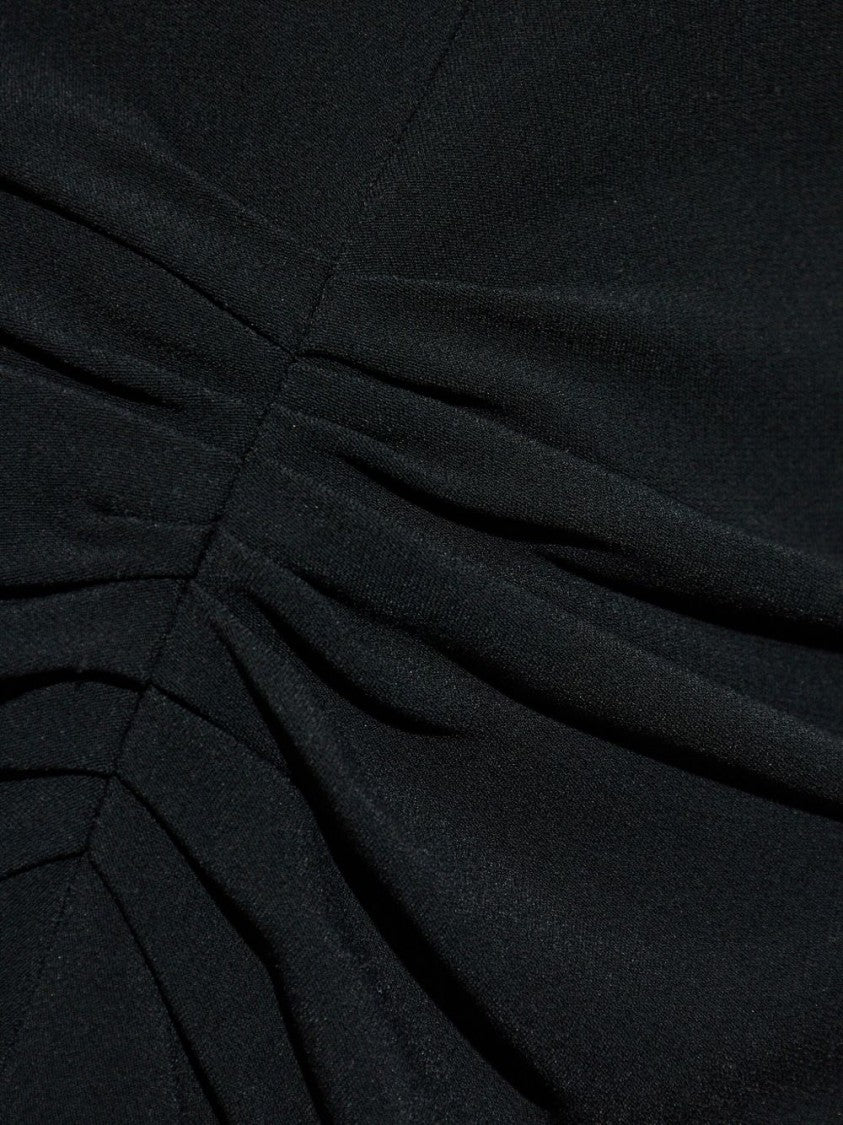 Victoria Beckham Fitted Black Dress With Draped Sleeves