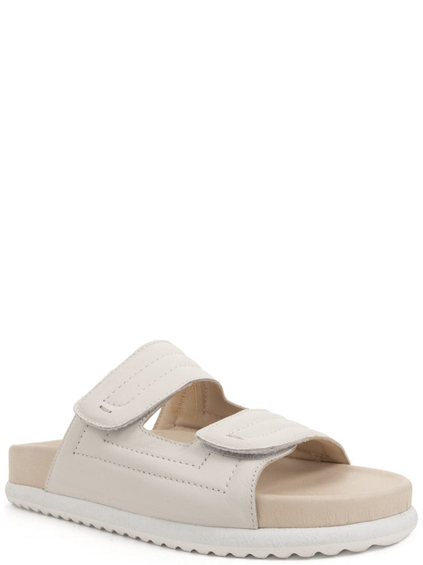 Sergio Moretti Gold Cow Leather Mules With Textile Lining