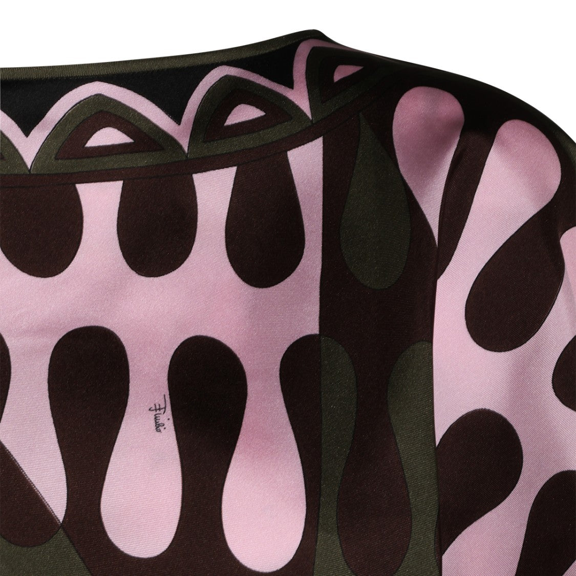 Emilio Pucci Teardrop Pattern Asymmetrical Handkerchief Blouse