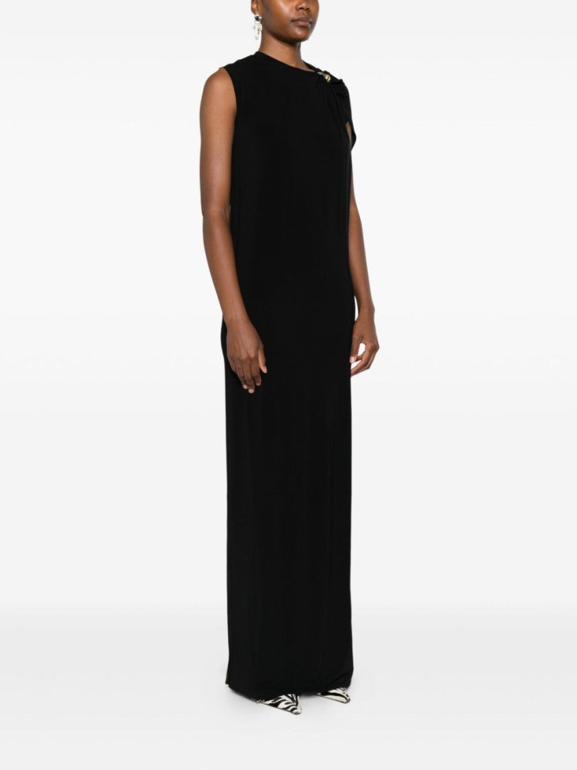 Jean Paul Gaultier Black Knot Neck Gold-Tone Clasp Dress