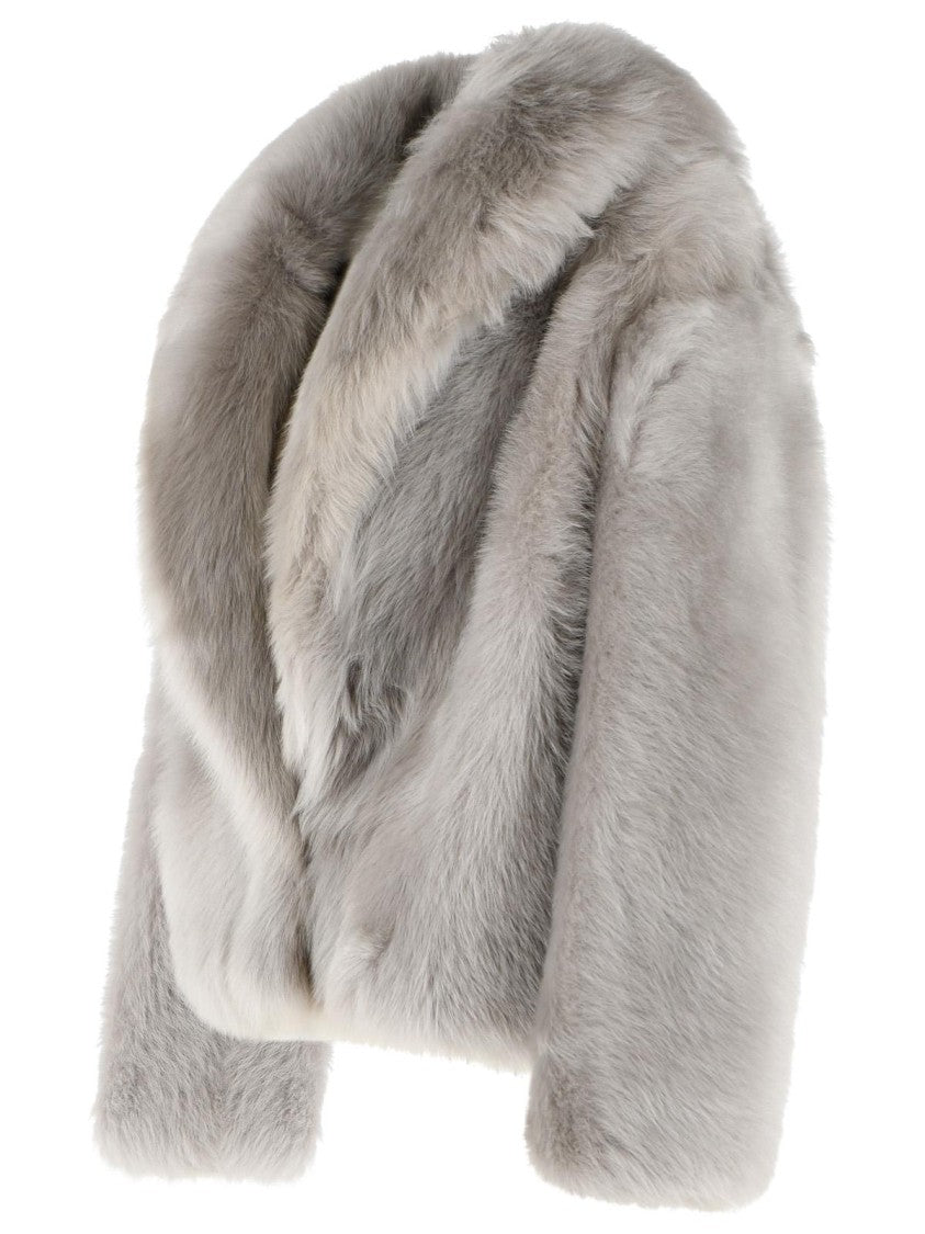 Salvatore Santoro Grey Sheepskin Fur Jacket