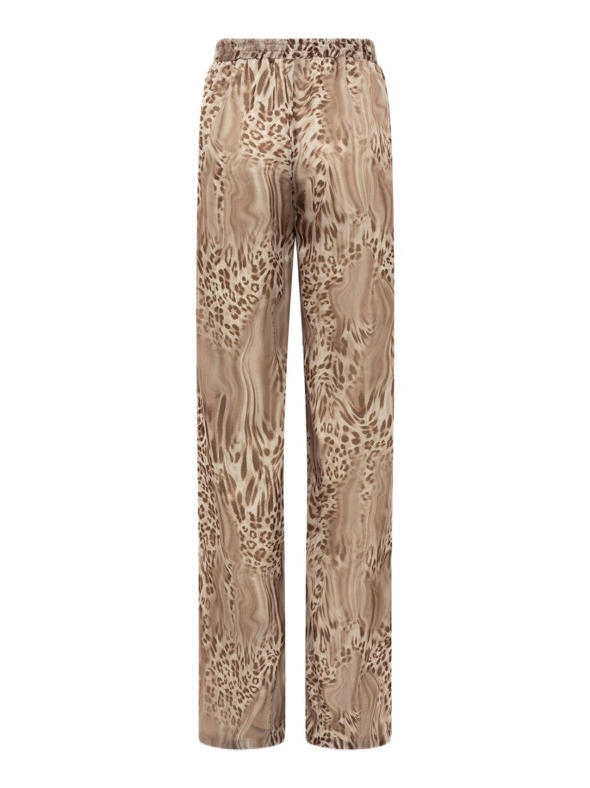 Blugirl Animal Print Wide-Leg Trousers With Relaxed Fit