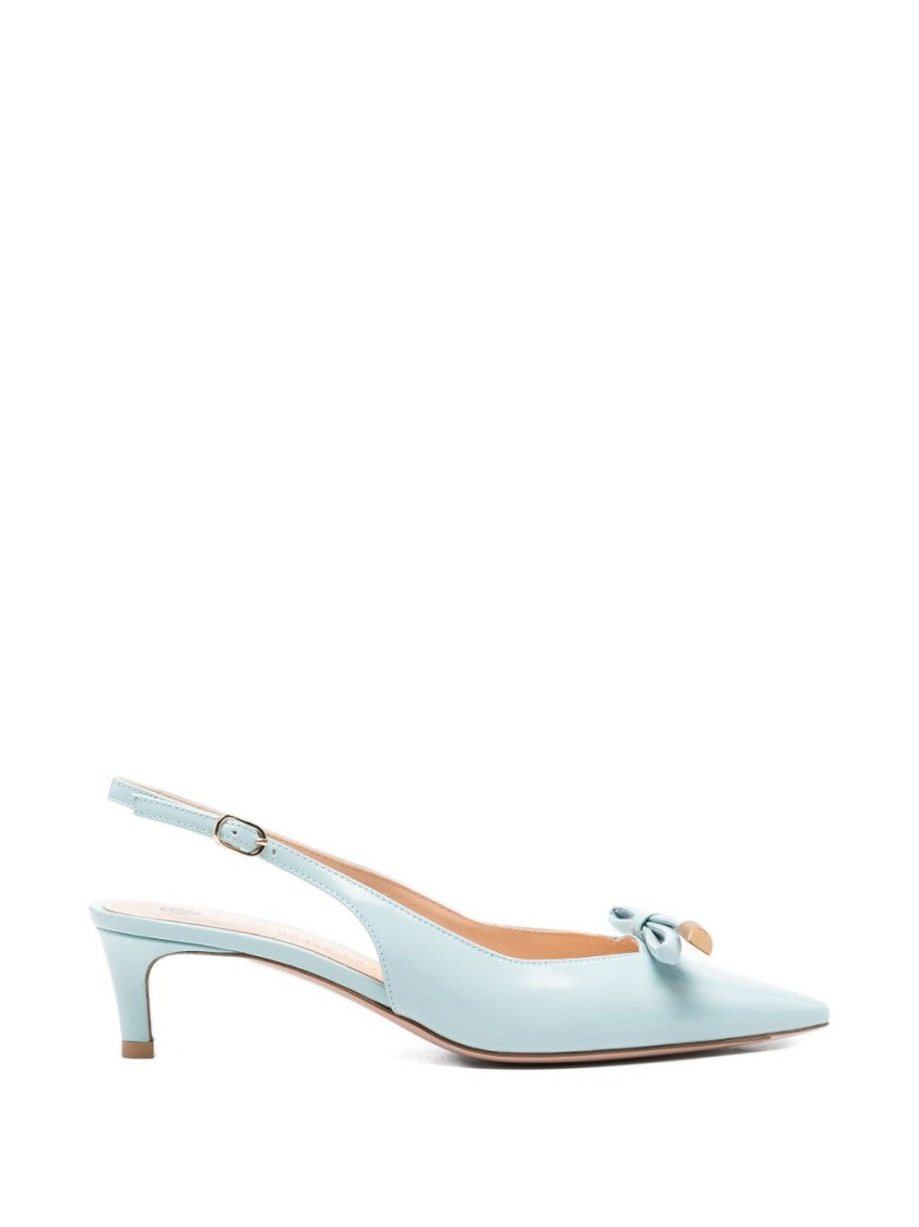 Roberto Festa Light Blue Bow Detail Slingback Heels