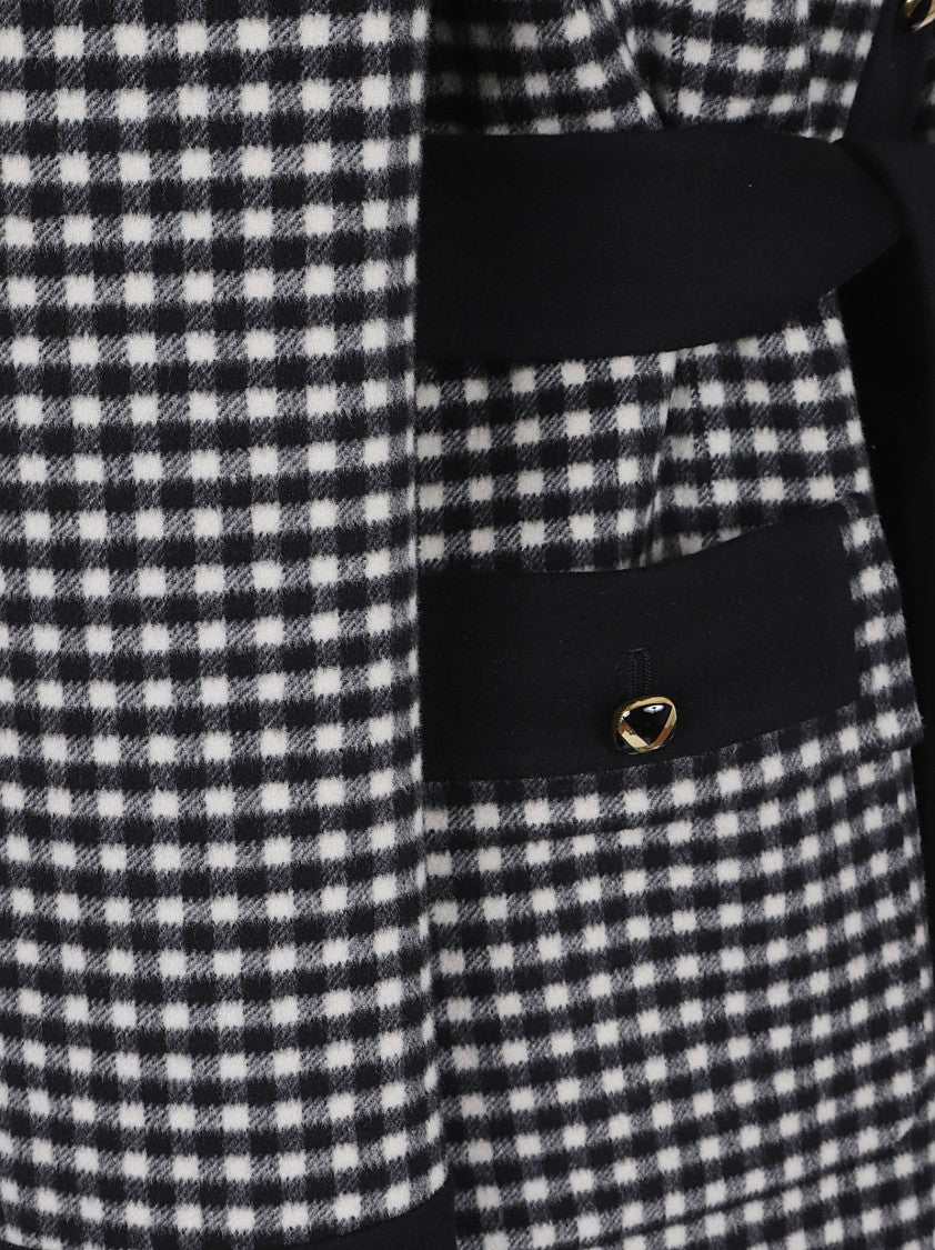 Valentino Garavani Micro-Gingham Wool And Cashmere Coat