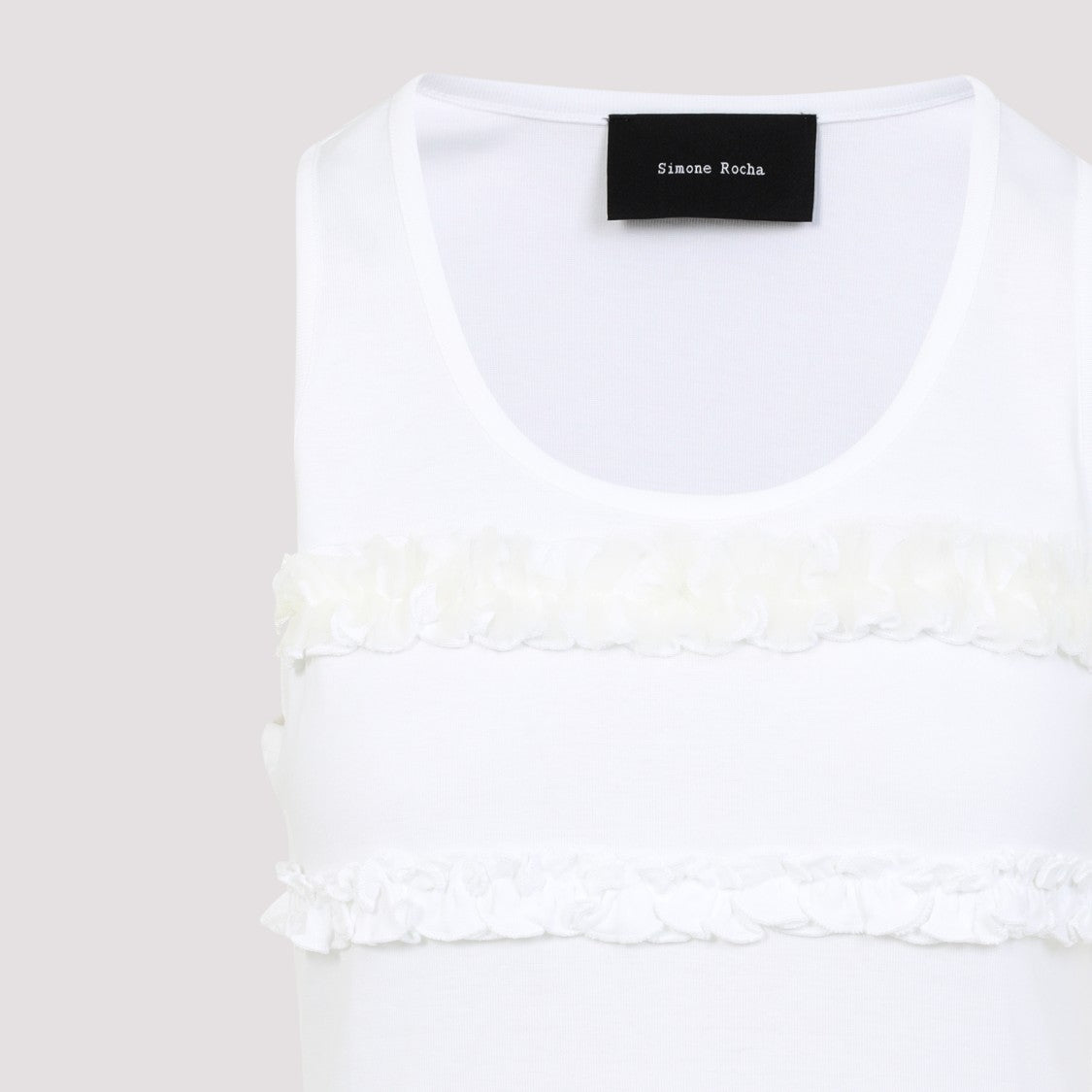 Simone Rocha Fitted Ruffle Frill Tank Top