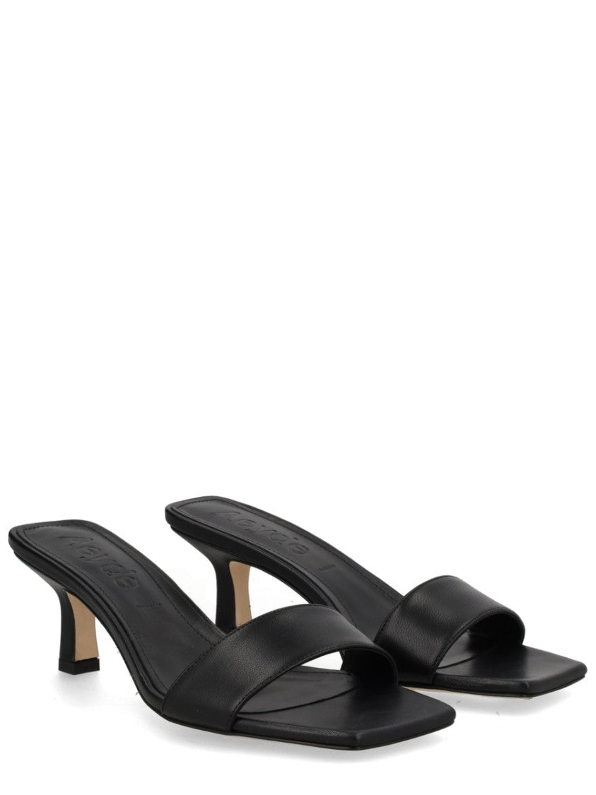Aeydē Gilly Black Kitten Heel Sandals
