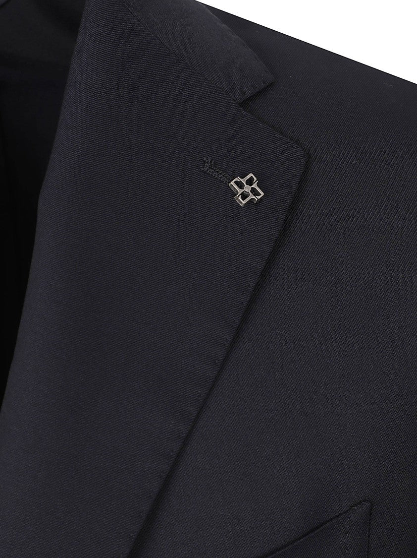 Tagliatore Structured Notch Lapel Wool Blazer With Trousers