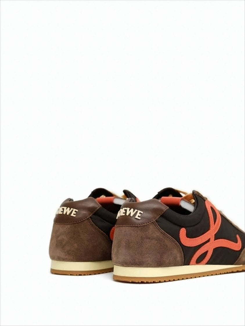 Loewe Sleek Calf Leather And Nylon Sneakers