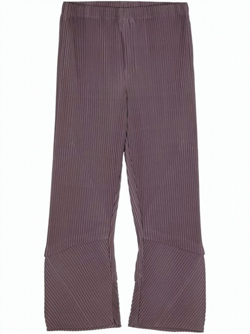 Homme Plissé Issey Miyake Pleated Texture Straight Pants With Fluid Silhouette