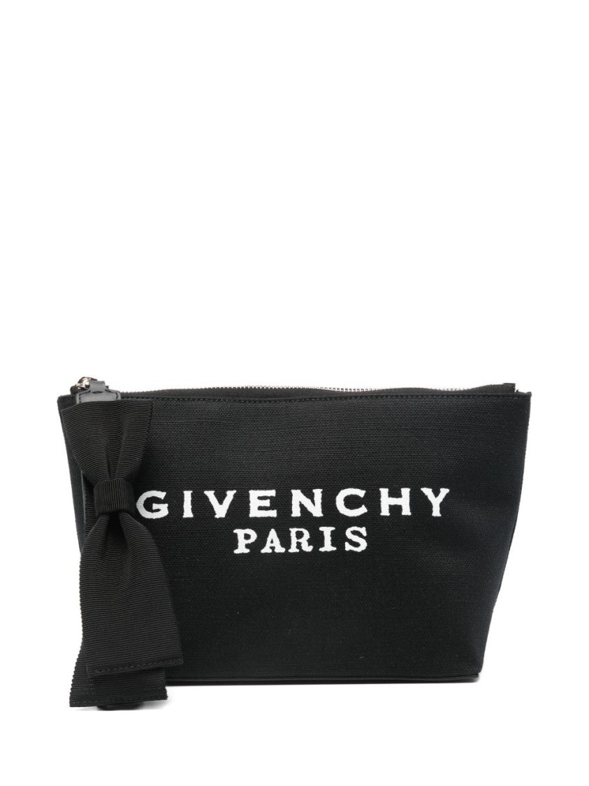 Givenchy Rectangular Black Pouch With Decorative Bow