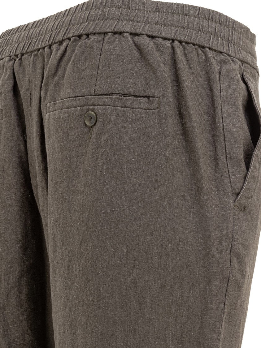 Vince Green Hemp Trousers With Adjustable Drawstring