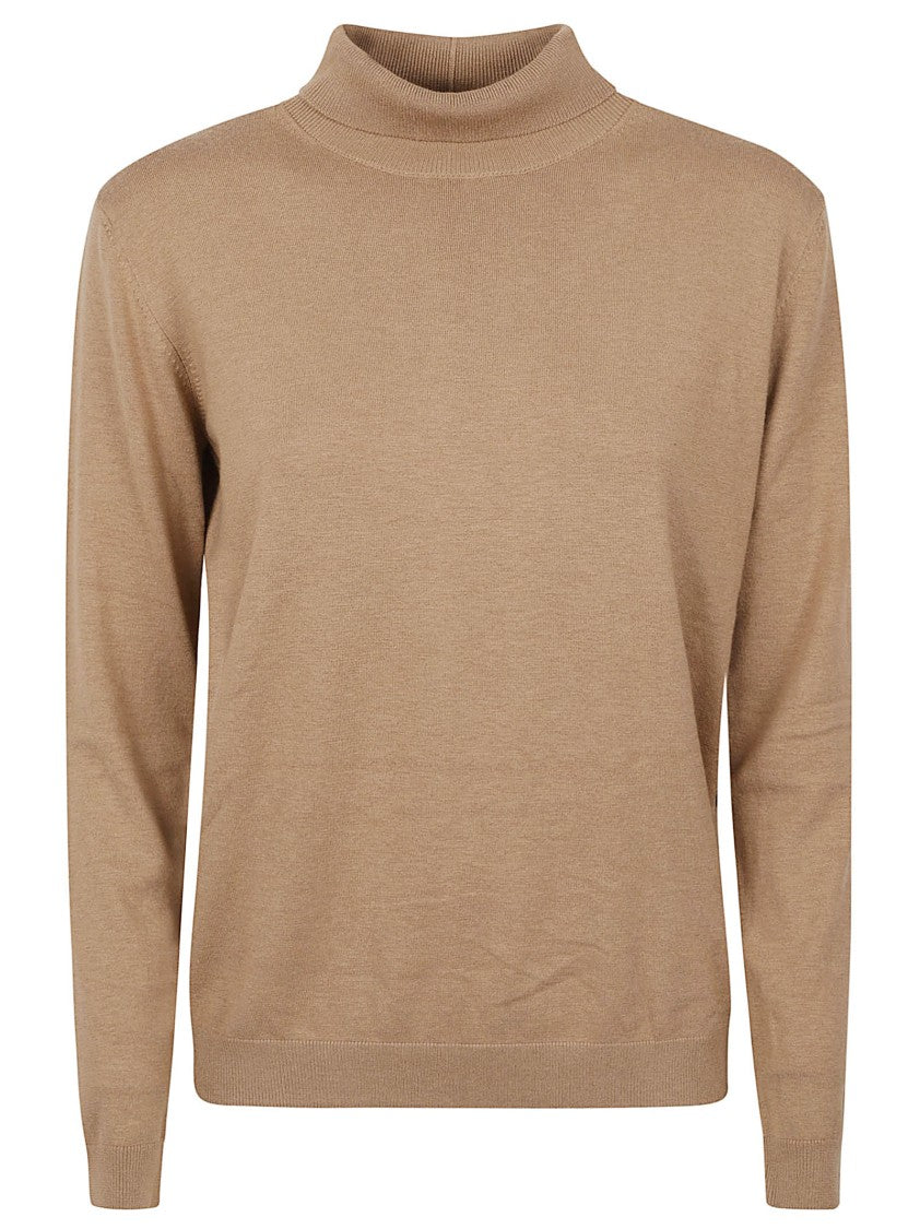 Max Mara High Neck Long-Sleeved Top With Smooth Knit Texture