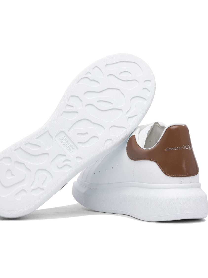 Alexander Mcqueen Minimalist Leather Sneakers With Contrasting Heel Tab