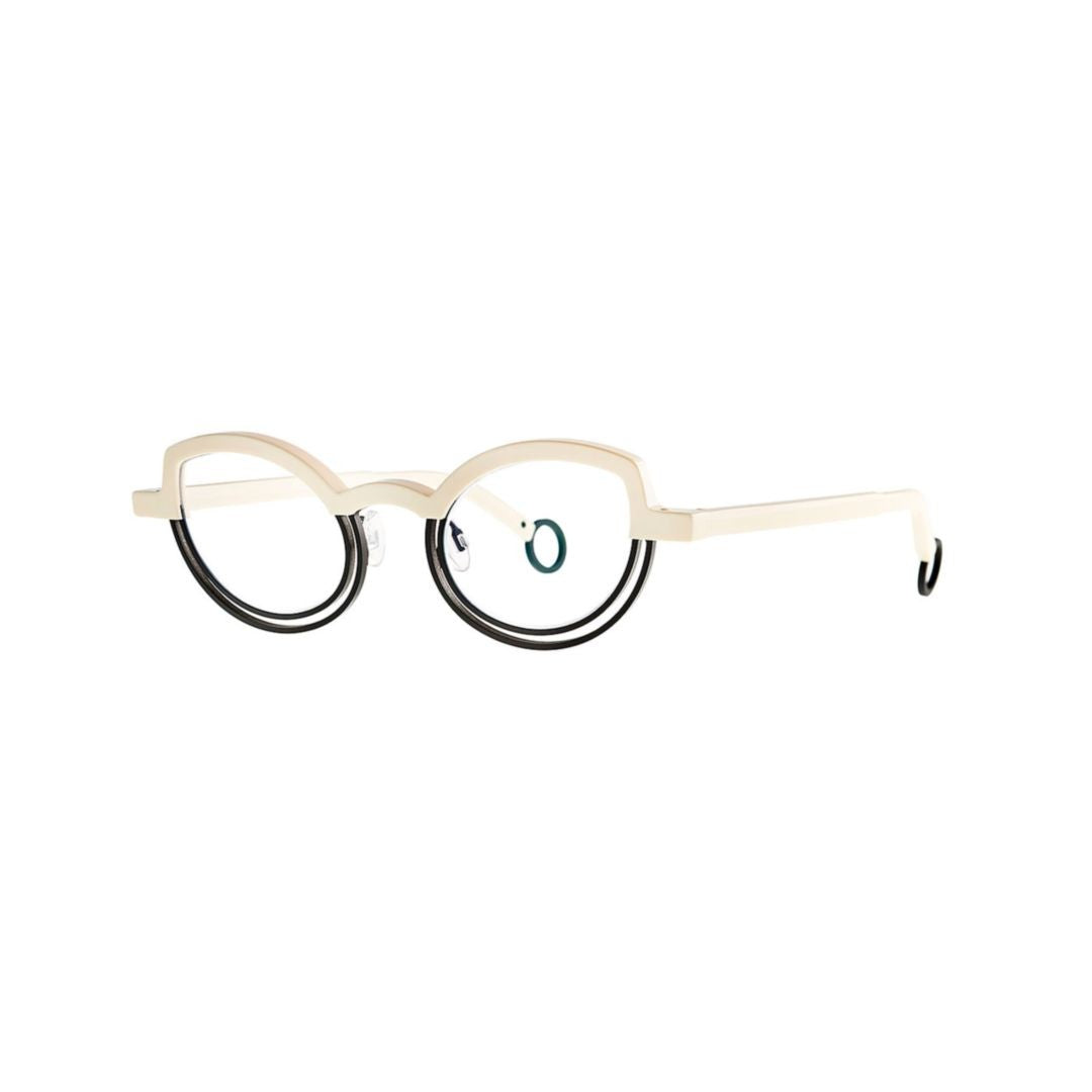 Theo Shooter 003 Cappucino White+Black Matte Round Frame Sunglasses