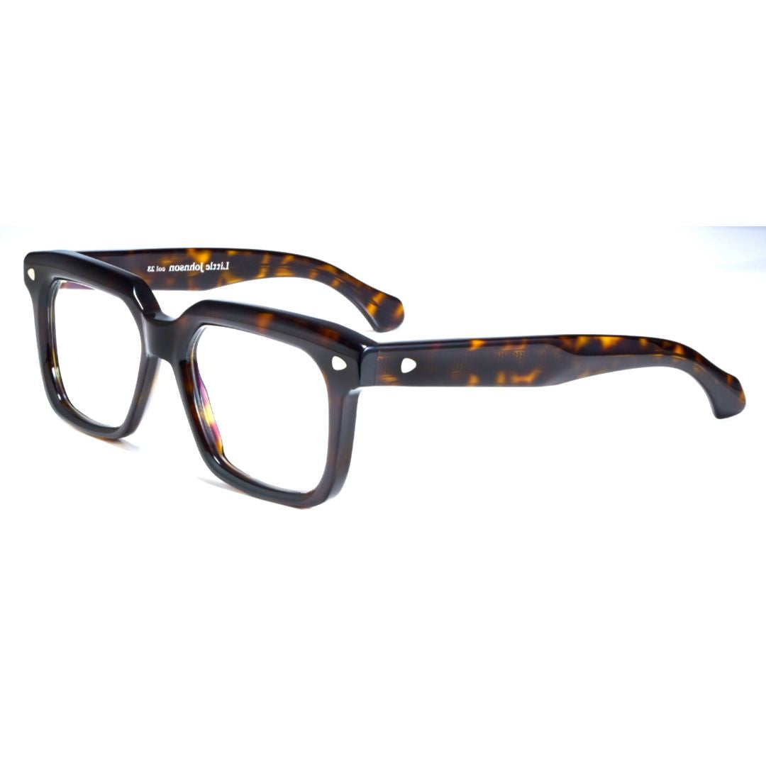 Hug Little Jhonson Bold Square Tortoiseshell Eyeglasses With Silver Rivets
