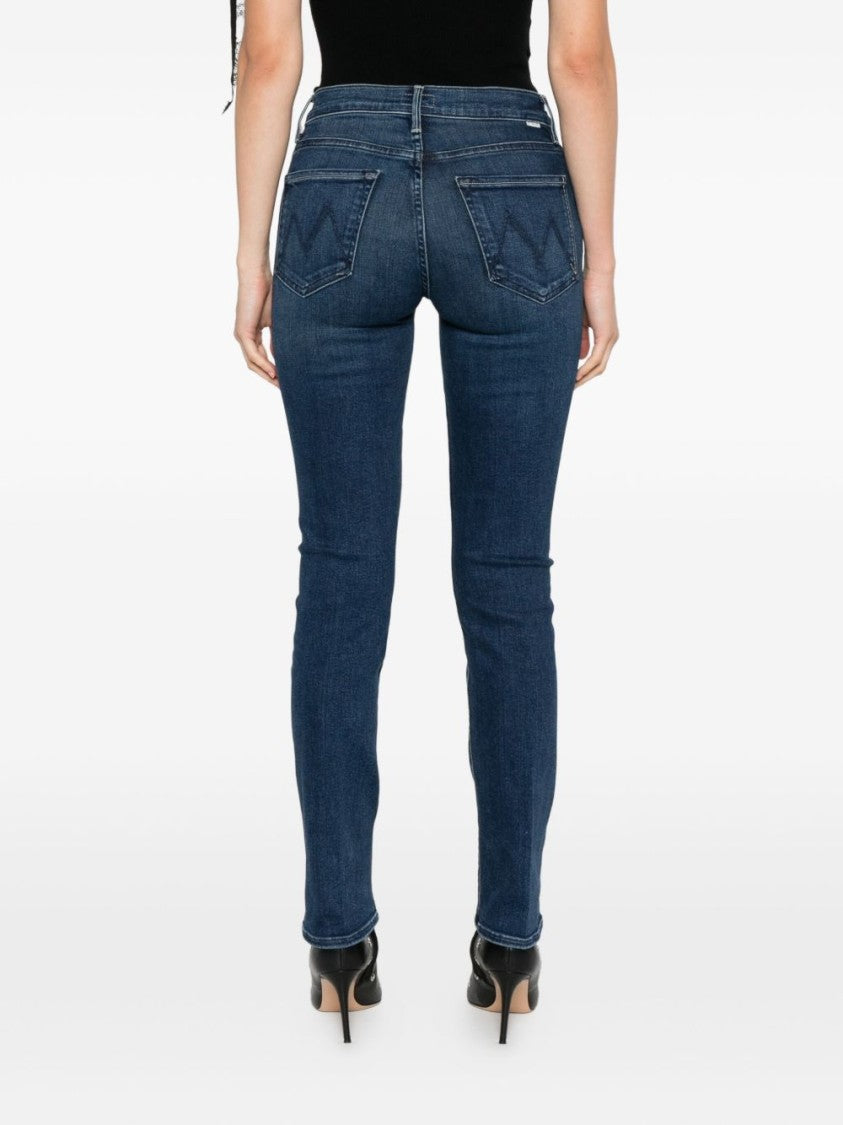 Mother Mid-Rise Slim Fit Blu Jeans