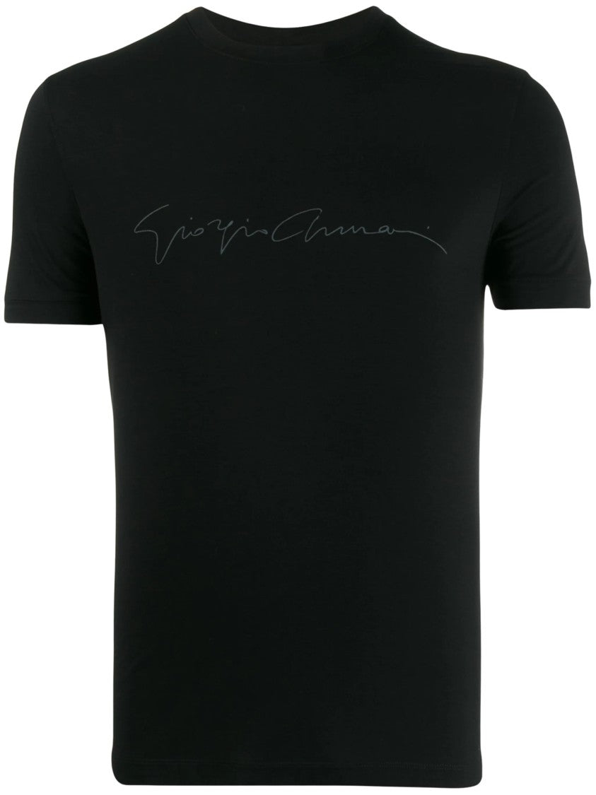 Giorgio Armani Black Signature Script T-Shirt
