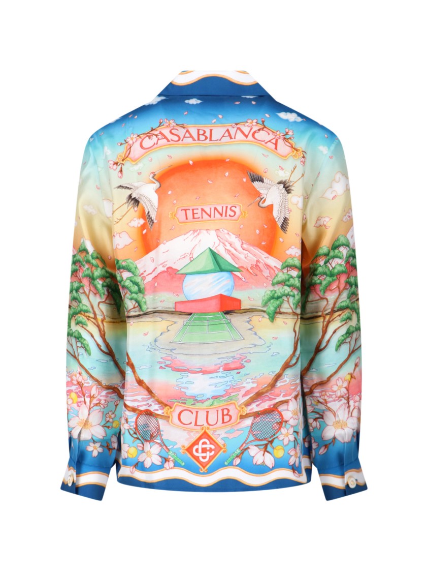 Casablanca "Tennis Club" Shirt – Light Blue And Multicolor