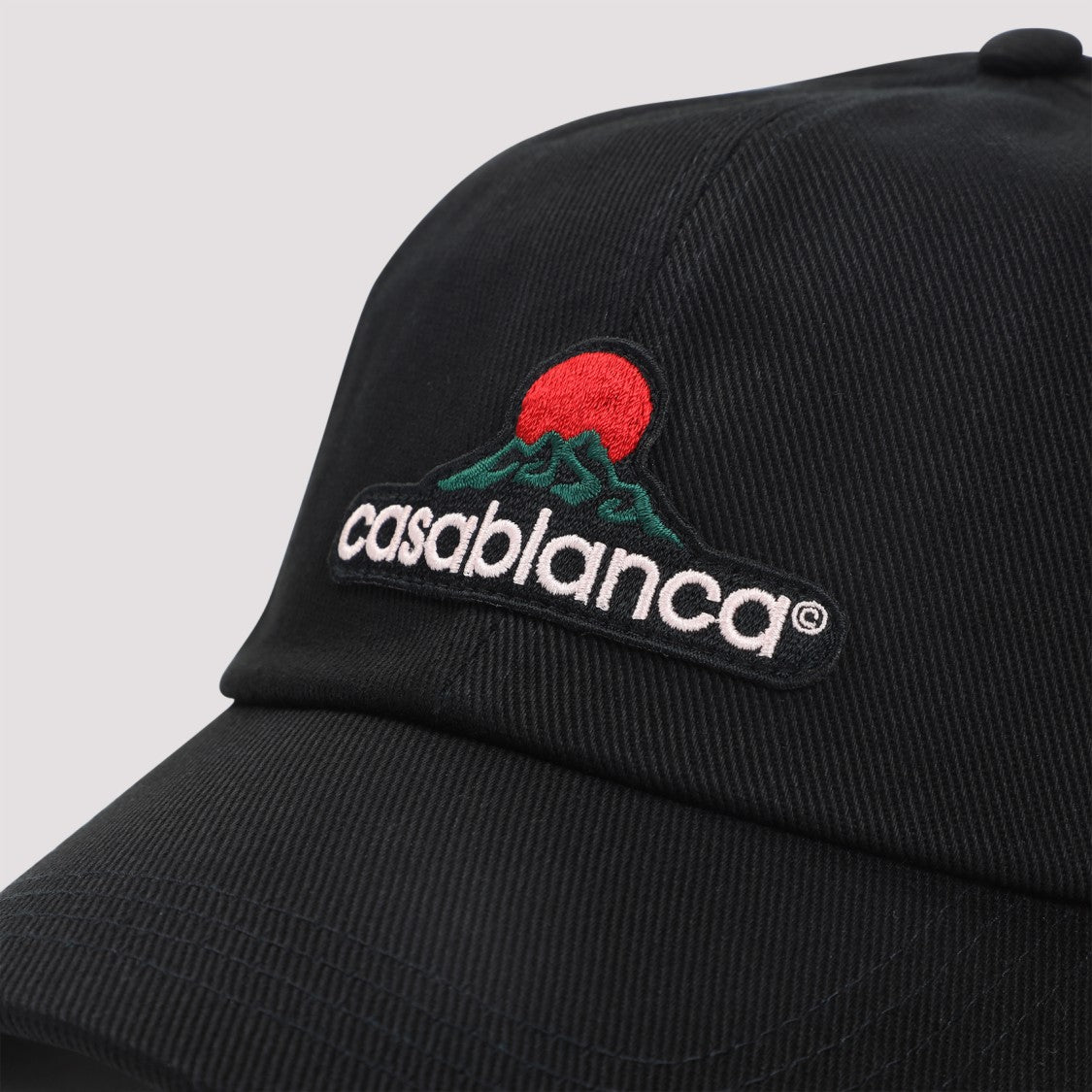 Casablanca Montagne Embr Patch Black Cotton Hat