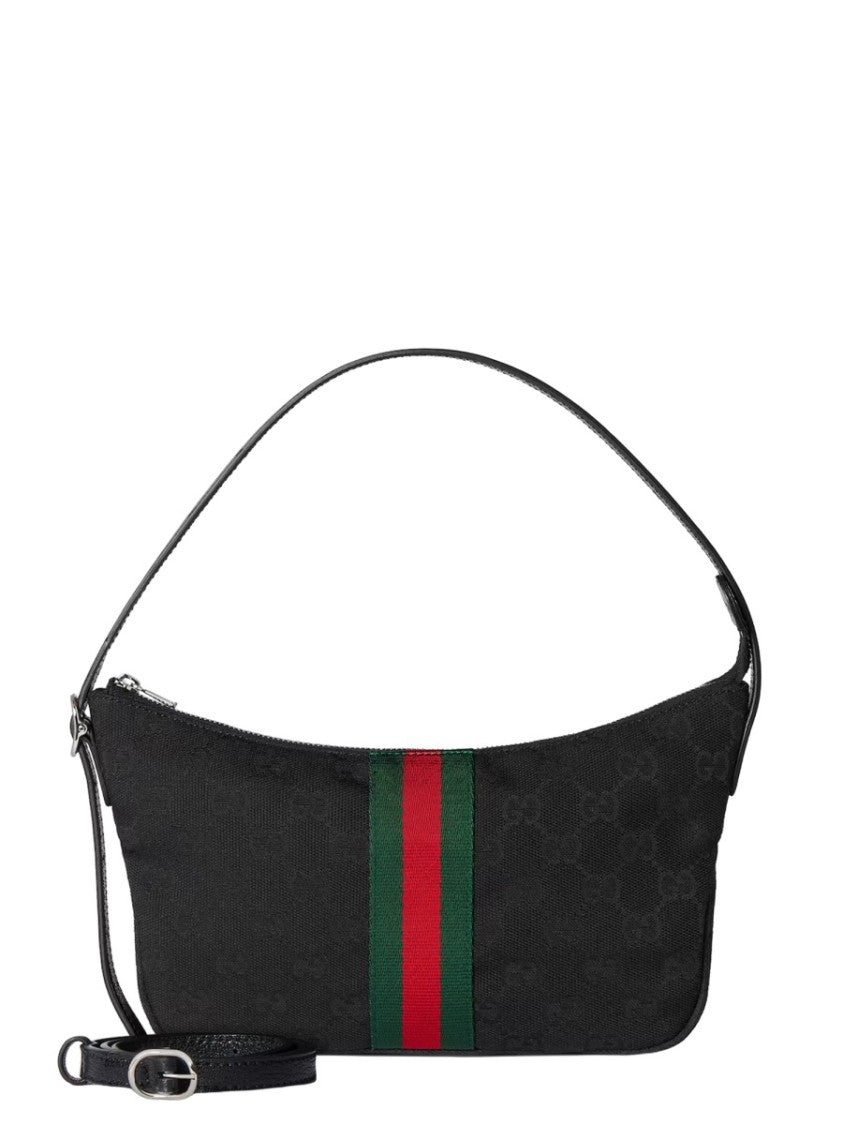 Gucci Rectangular Monogrammed Shoulder Bag With Leather Strap