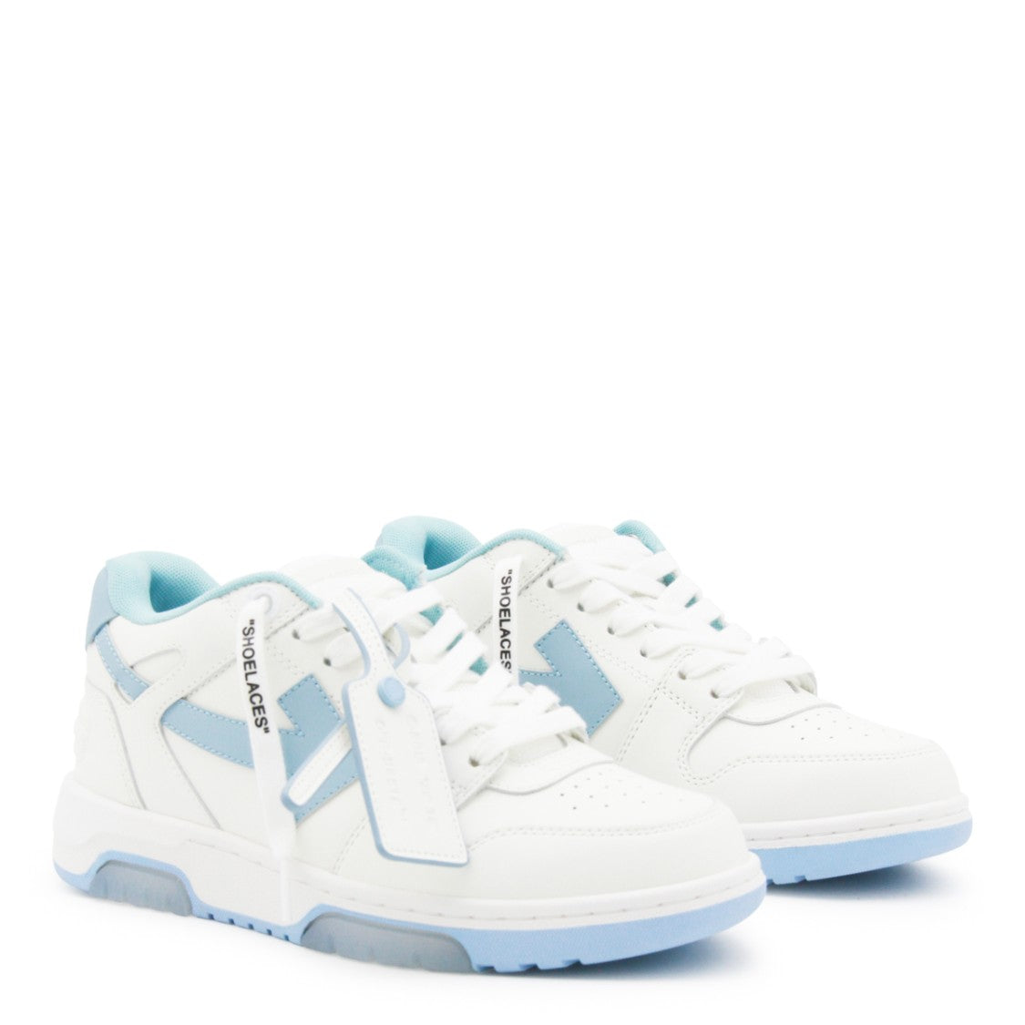 Off-White Low-Top White And Light Blue Sneakers