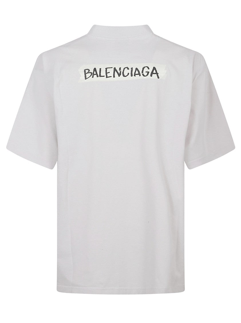 Balenciaga Relaxed-Fit Cotton Jersey T-Shirt With Masking Tape Motif