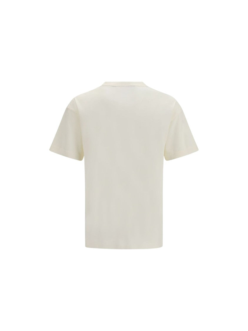 Palm Angels White Crewneck Logo Cotton T-Shirt