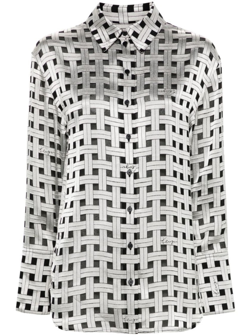 Kenzo Grey Satin Finish Top