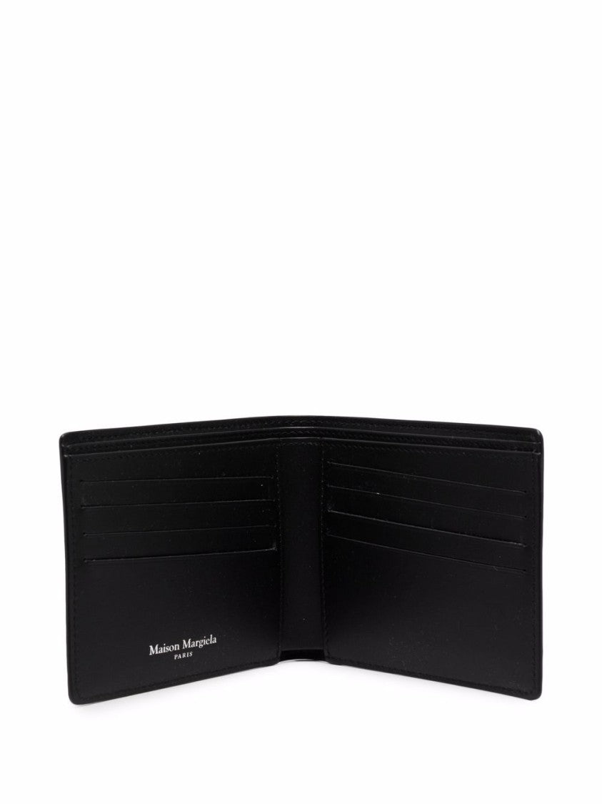 Maison Margiela Textured Black Leather Bi-Fold Card Holder