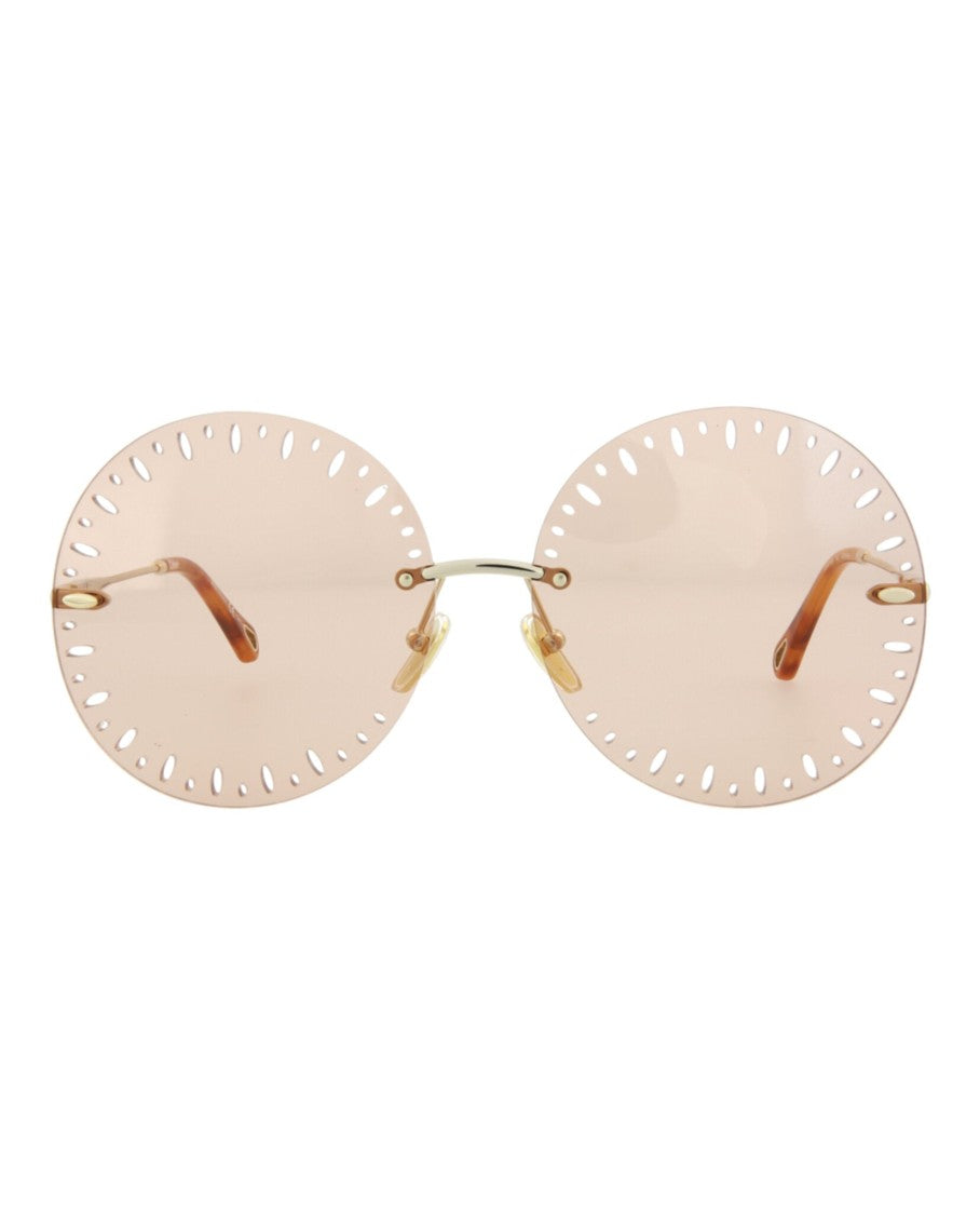 Chloé Yse Round-Frame Metal Sunglasses
