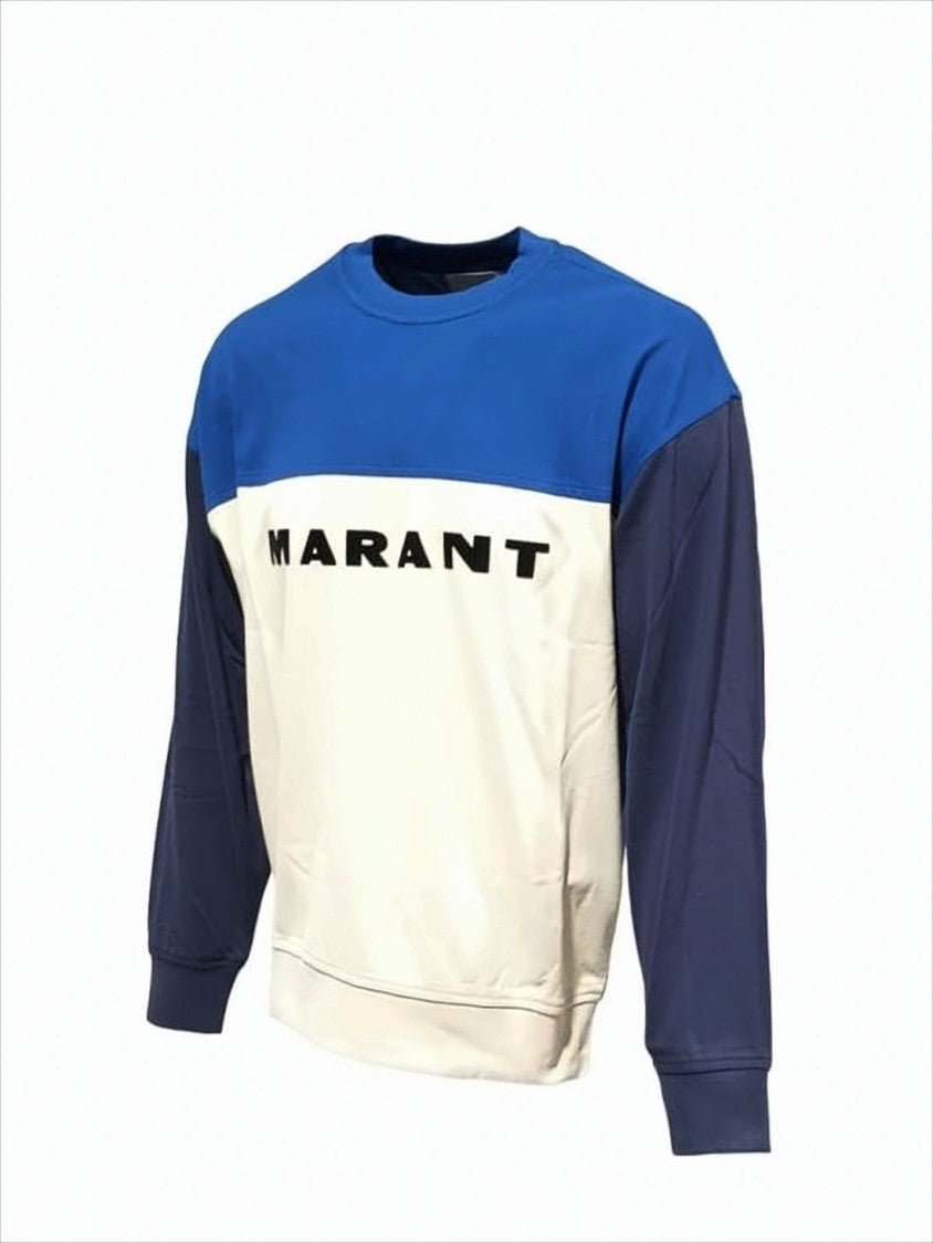 Isabel Marant Color-Block Long-Sleeve T-Shirt With Bold Lettering