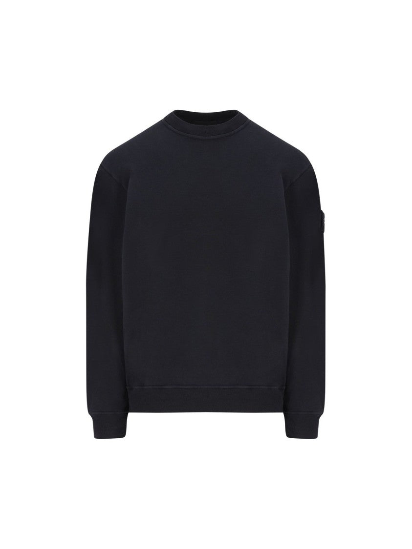 Stone Island Minimalistic Grey Knit Sweater With Round Neckline