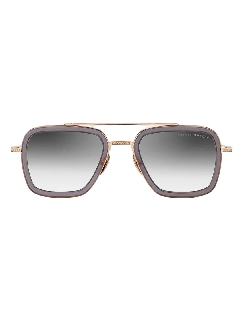 Dita Square Frame Metallic Flight Sunglasses