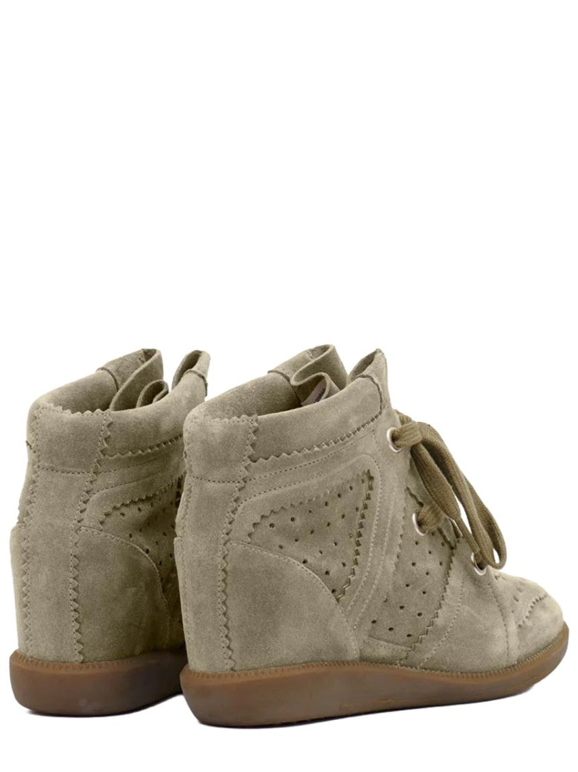 Isabel Marant Bobby Cow Leather Hidden Wedge Sneakers