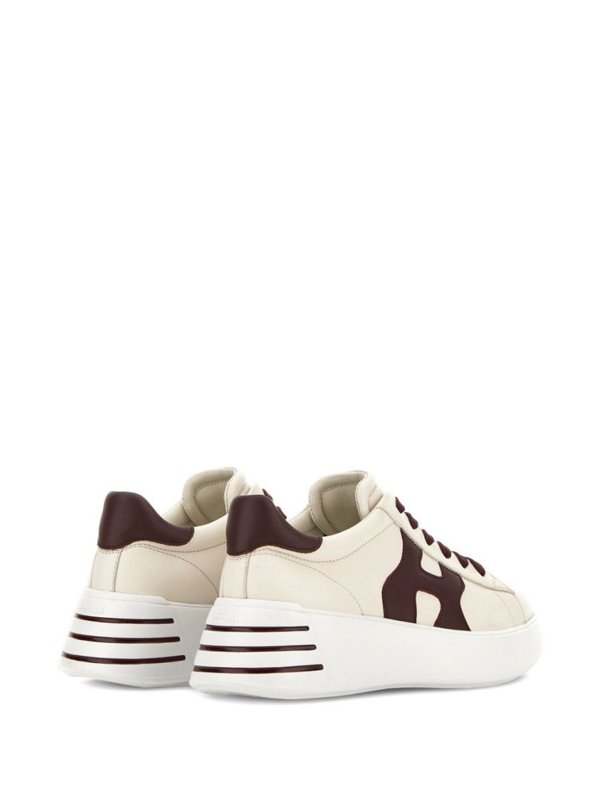 Hogan Low-Top Ivory Sneakers With Suede Logo