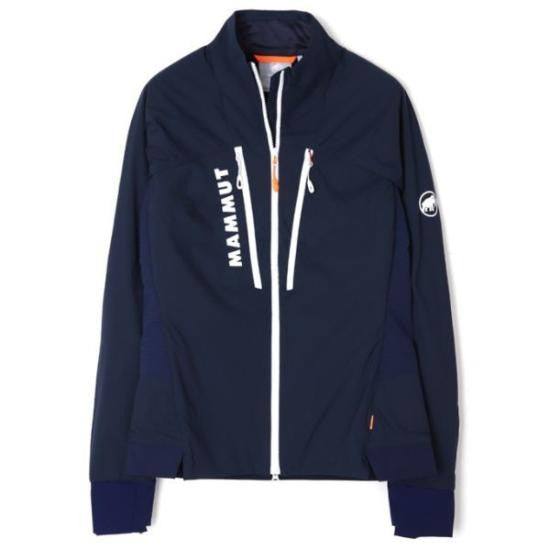 Mammut Navy Front-Zip Jacket With Thumbholes And Contrasting Details