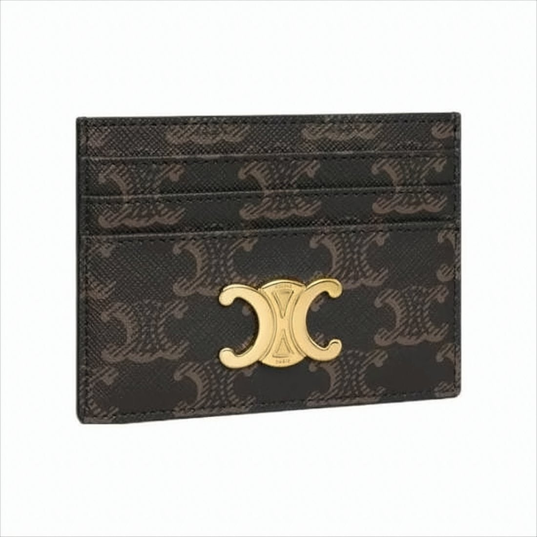 Celine Compact Textured Canvas Card Wallet