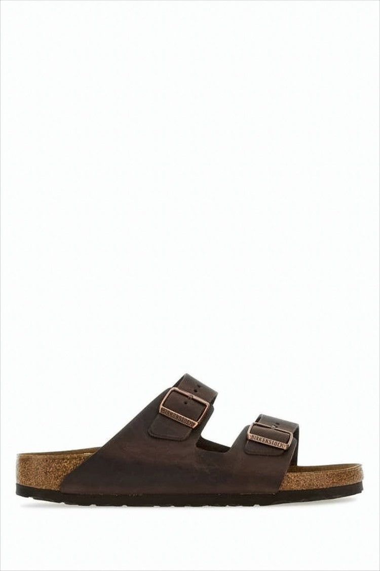 Birkenstock Classic Brown Leather Mule With Adjustable Straps