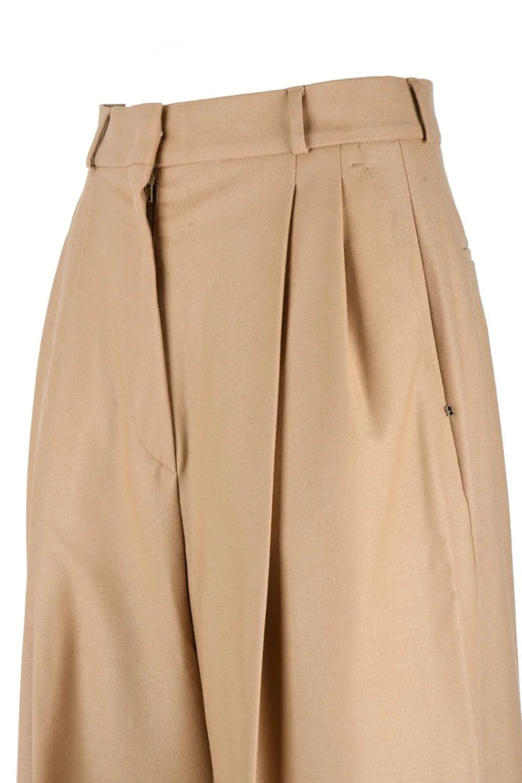 Sportmax Kiens Wide Leg Trousers - Beige