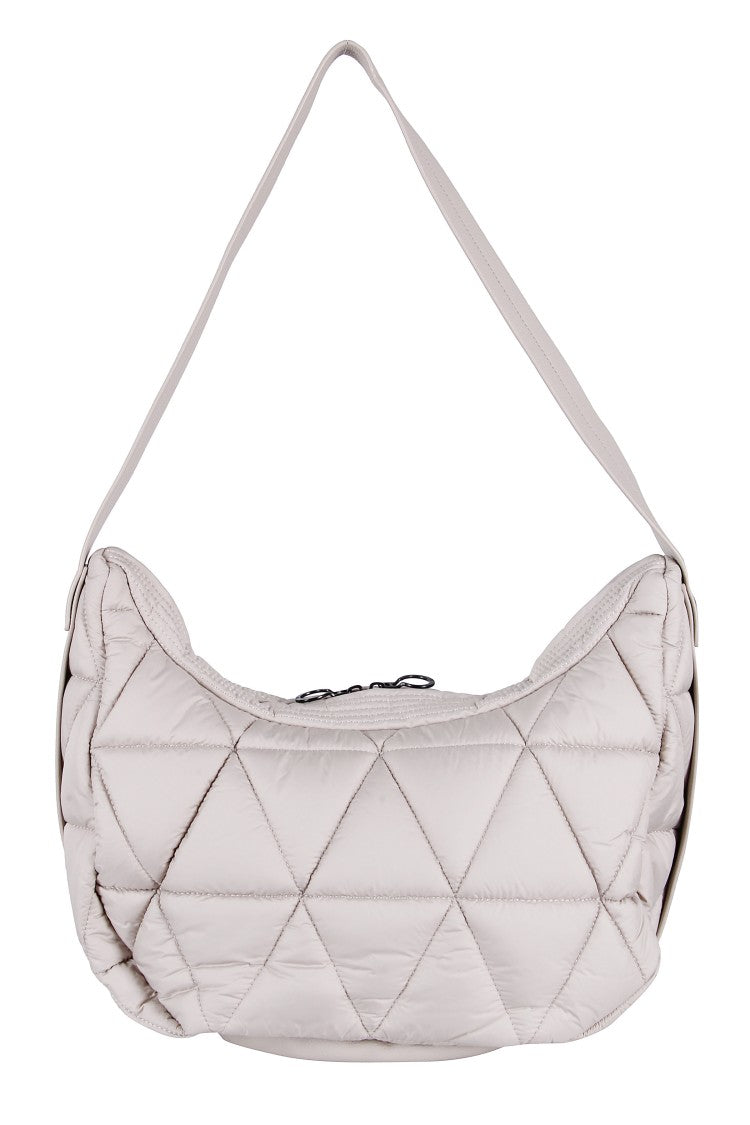 K-Way Diamond-Stitched Crescent Shoulder Bag By K-Way