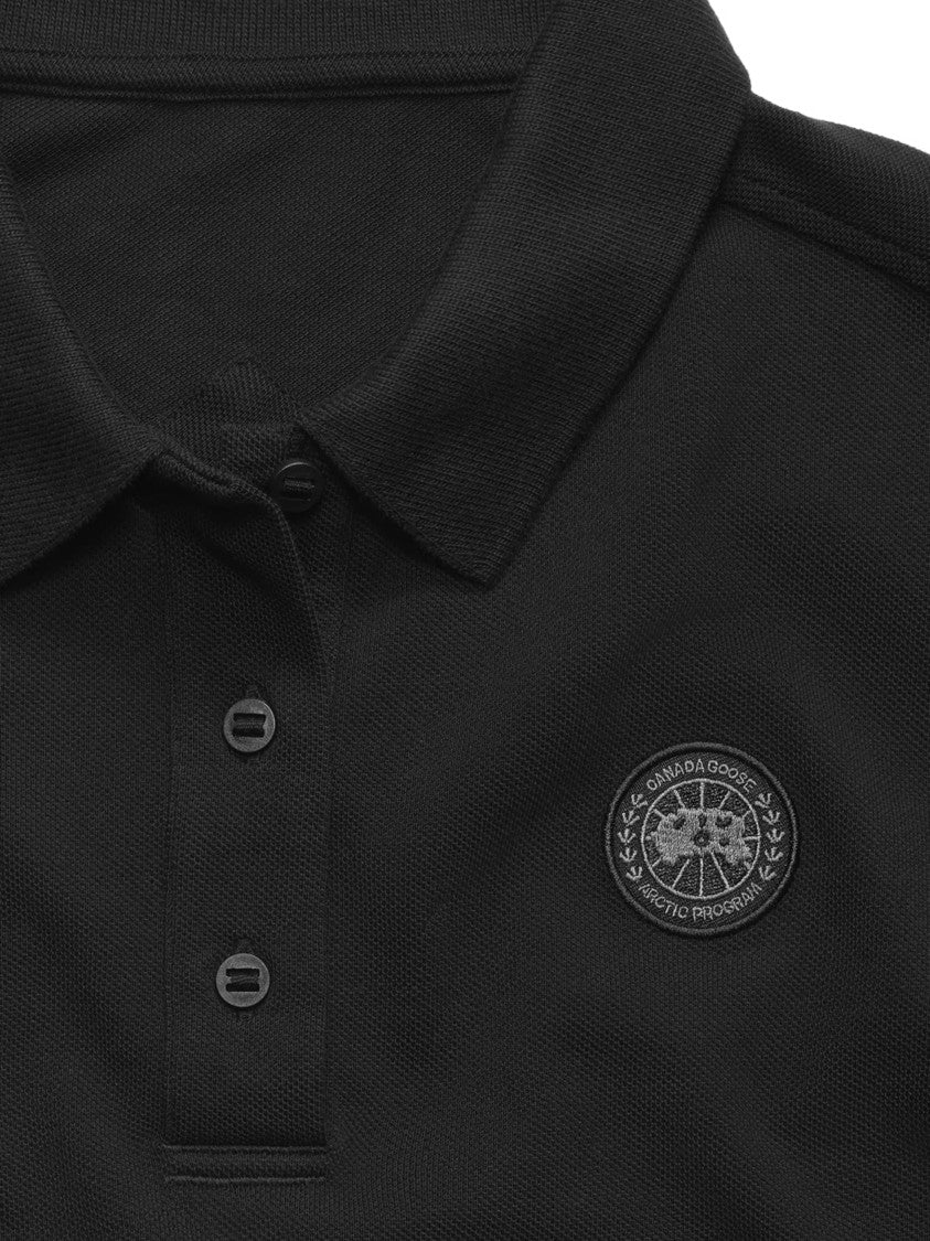 Canada Goose Black Almira Tonal Badge Polo Shirt