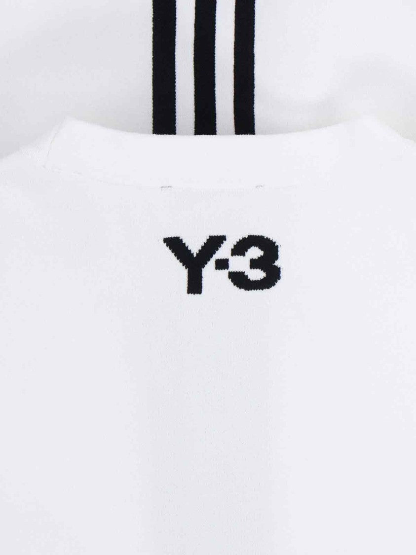 Y-3 Contrasting Stripe Round Neck Long Sleeve Top