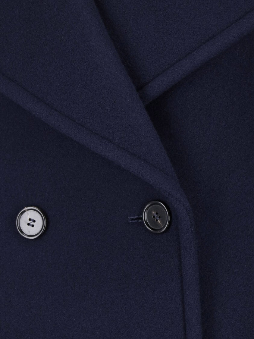 Chloé Navy Double-Breasted Virgin Wool Coat