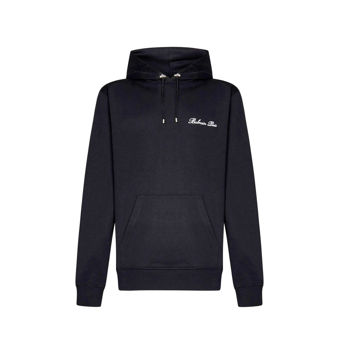 Balmain Black Cotton Logo Sweatshirt
