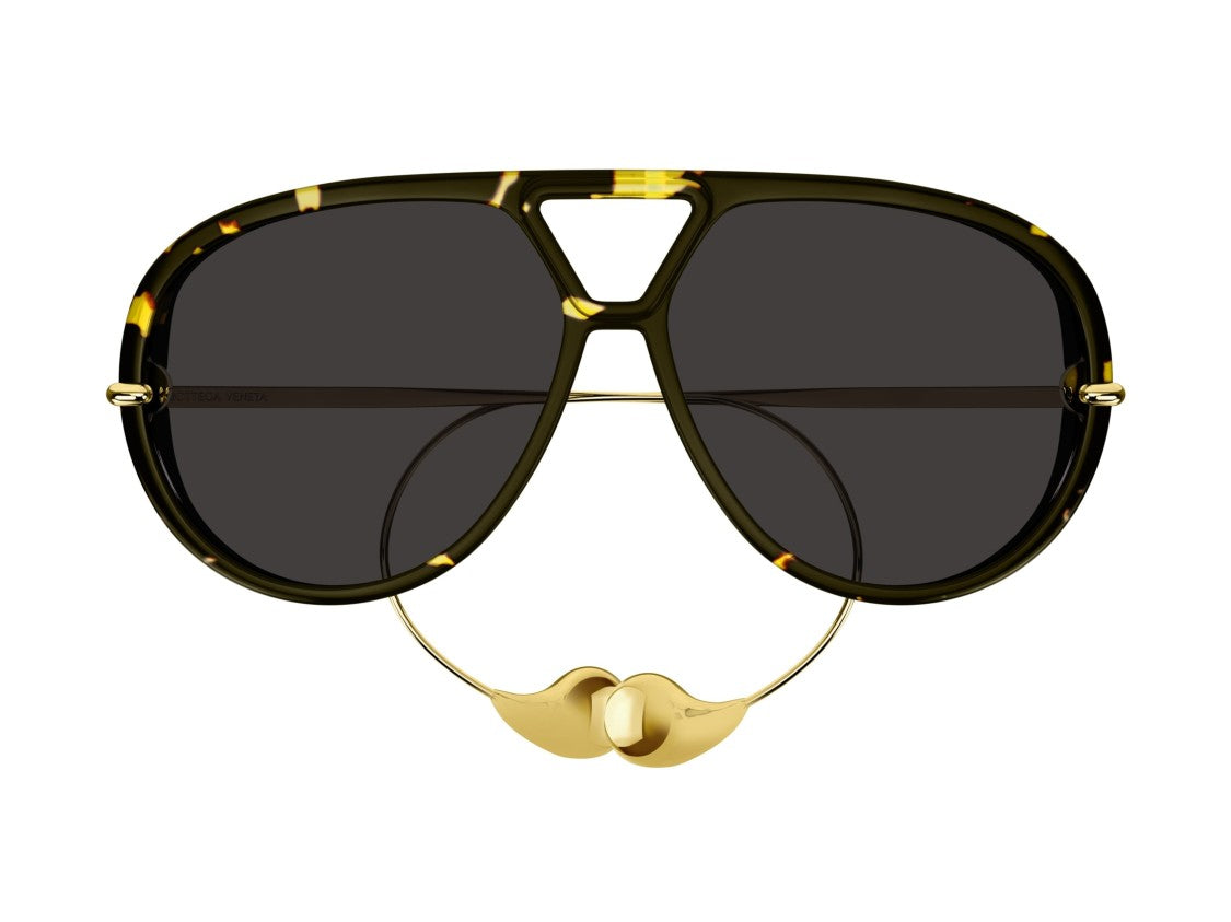 Bottega Veneta Gold Bv1273s Tortoiseshell Acetate Aviator Sunglasses